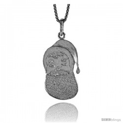 Sterling Silver Santa Claus Pendant, 7/8 in