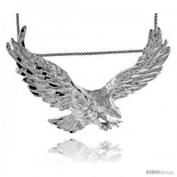 Sterling Silver Large Eagle Pendant, 2 1/2 in wide