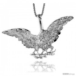 Sterling Silver Eagle Pendant, 1 3/4 in X 5/8 in (mmX17 mm)