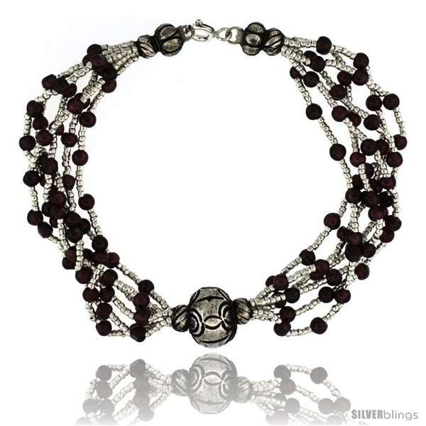 https://www.silverblings.com/17030-thickbox_default/7-1-2-in-sterling-silver-6-strand-bali-style-garnet-bead-bracelet.jpg
