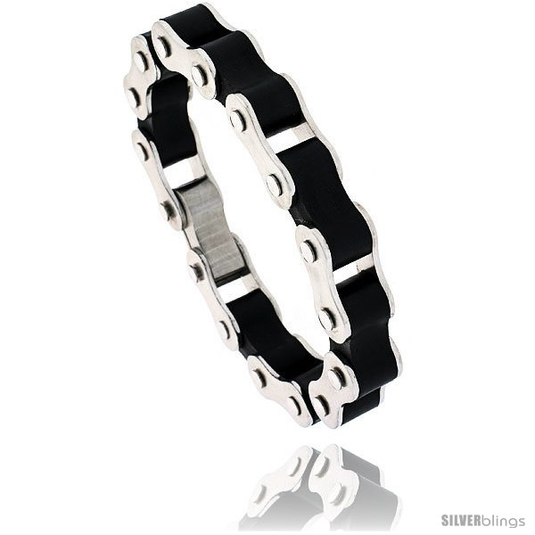 https://www.silverblings.com/1708-thickbox_default/stainless-steel-rubber-bicycle-chain-bracelet-thick-1-2-in-wide-8-in-long.jpg
