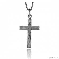 Sterling Silver Cross Pendant, 1 1/16 in