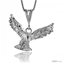 Sterling Silver Eagle Pendant, 5/8 in