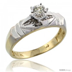 10k Yellow Gold Diamond Engagement Ring, 3/16 in wide -Style 10y121er