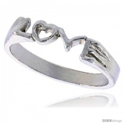 Sterling Silver LOVE Ring Polished finish 3/16 in wide