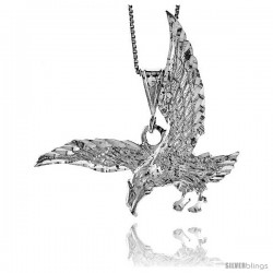 Sterling Silver Eagle Pendant, 1 7/8 in. X 7/8 in (mmX23 mm)