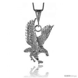 Sterling Silver Eagle Pendant, 1 1/4 in