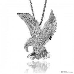 Sterling Silver Eagle Pendant, 1 1/16 in tall