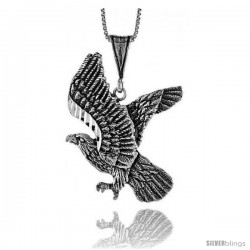 Sterling Silver Eagle Pendant, 1 1/2 in