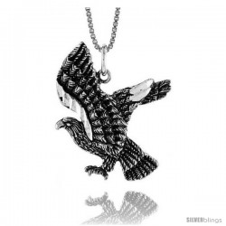 Sterling Silver Eagle Pendant, 1 1/16 in