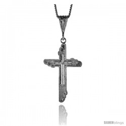 Sterling Silver Cross Pendant, 1 1/2 in -Style 4p28