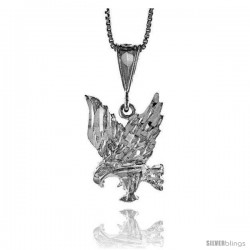 Sterling Silver Eagle Pendant, 7/8 in