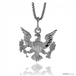 Sterling Silver Presidential Eagle Pendant, 5/8 in