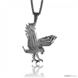 Sterling Silver Eagle Pendant, 3/4 in