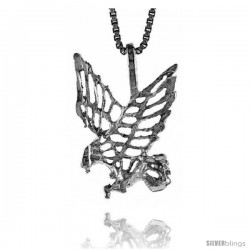 Sterling Silver Eagle Pendant, 3/4 in -Style 4p288