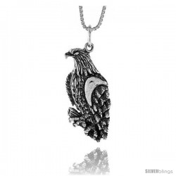 Sterling Silver Eagle Pendant, 1 1/16 in -Style 4p289