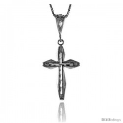 Sterling Silver Cross Pendant, 1 1/4 in -Style 4p29