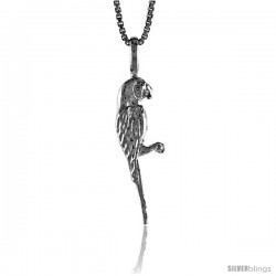 Sterling Silver Parrot Pendant, 1 in tall