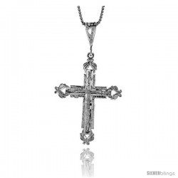 Sterling Silver Cross Pendant, 1 3/8 in -Style 4p31