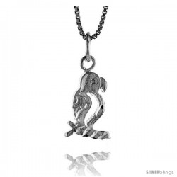 Sterling Silver Parrot Pendant, 1/2 in Tall