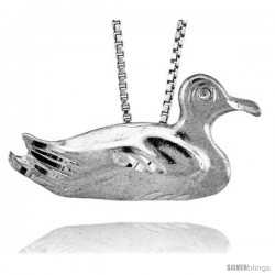 Sterling Silver Duck Pendant, 1 1/8 in wide