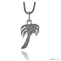 Sterling Silver Palm Tree Pendant, 5/8 in Tall
