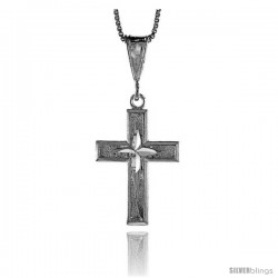 Sterling Silver Cross Pendant, 1 1/8 in