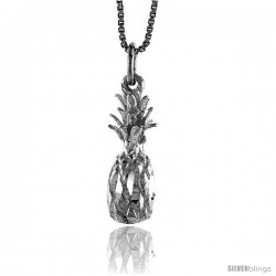 Sterling Silver Pineapple Pendant, 7/8 in Tall