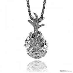 Sterling Silver Pineapple Pendant, 3/4 in Tall