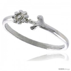 Sterling Silver Teeny Sunflower Ring Polished finish