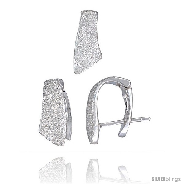 https://www.silverblings.com/17735-thickbox_default/sterling-silver-matte-finish-huggie-stud-earrings-14mm-tall-pendant-slide-13mm-tall-set.jpg