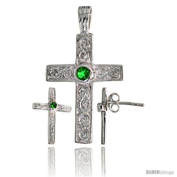 https://www.silverblings.com/17825-thickbox_default/sterling-silver-swirl-designed-latin-cross-earrings-16mm-tall-pendant-28mm-tall-set-w-bezel-set-bril-style-set6.jpg