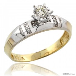 10k Yellow Gold Diamond Engagement Ring, 5/32 in wide -Style 10y122er