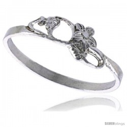 Sterling Silver Floral Ring Polished finish 1/4 in wide -Style Ffr439