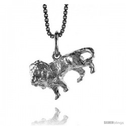 Sterling Silver Lion Pendant, 1/2 in Tall