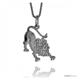 Sterling Silver Lion Pendant, 3/4 in Tall