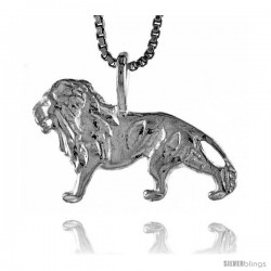 Sterling Silver Lion Pendant, 1/2 in Tall -Style 4p370