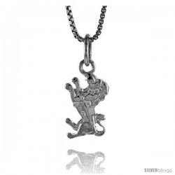 Sterling Silver Teeny Lion Pendant, 1/2 in Tall