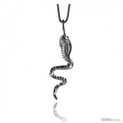 Sterling Silver Snake Pendant, 1 3/8 in Tall