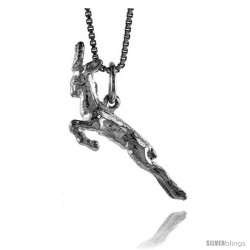 Sterling Silver Kangaroo Pendant, 1 1/4 in wide