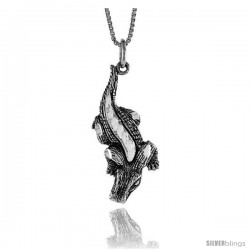 Sterling Silver Gecko Pendant, 1 1/4 in Tall