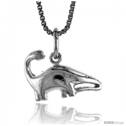 Sterling Silver Small Sauropoda Dinosaur Pendant, 1/2 in Tall -Style 4p398