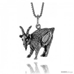 Sterling Silver Goat Pendant, 1 in tall