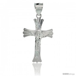 Sterling Silver Crucifix Pendant w/ Cross Patonce, 1 1/4 in tall