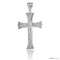 Sterling Silver Crucifix Pendant w/ Cross Patonce, 2 1/16 in tall