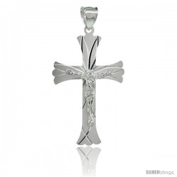 Sterling Silver Crucifix Pendant w/ Cross Patonce, 1 3/4 in tall