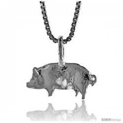 Sterling Silver Small Pig Pendant, 1/4 in