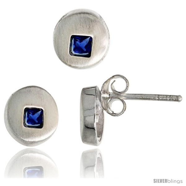 https://www.silverblings.com/18291-thickbox_default/sterling-silver-matte-finish-round-shaped-earrings-7-mm-pendant-slide-8-mm-set-w-princess-cut-blue-sapphire-colored-cz.jpg