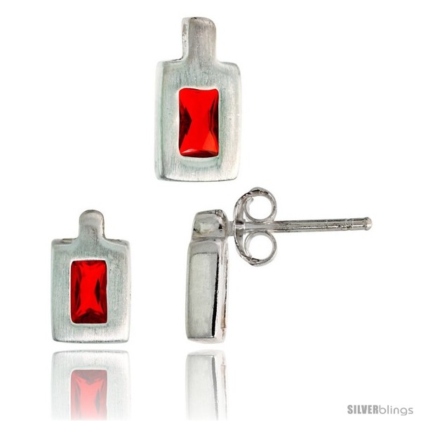 https://www.silverblings.com/18313-thickbox_default/sterling-silver-matte-finish-rectangular-earrings-9mm-tall-pendant-11mm-tall-set-w-emerald-cut-ruby-colored-cz-stones.jpg