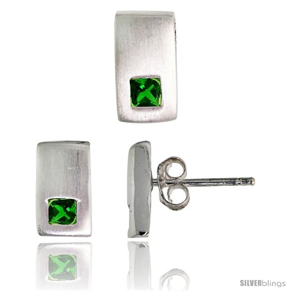 https://www.silverblings.com/18333-thickbox_default/sterling-silver-matte-finish-rectangular-earrings-10mm-tall-pendant-slide-10mm-tall-set-w-princess-cut-emerald-colored.jpg